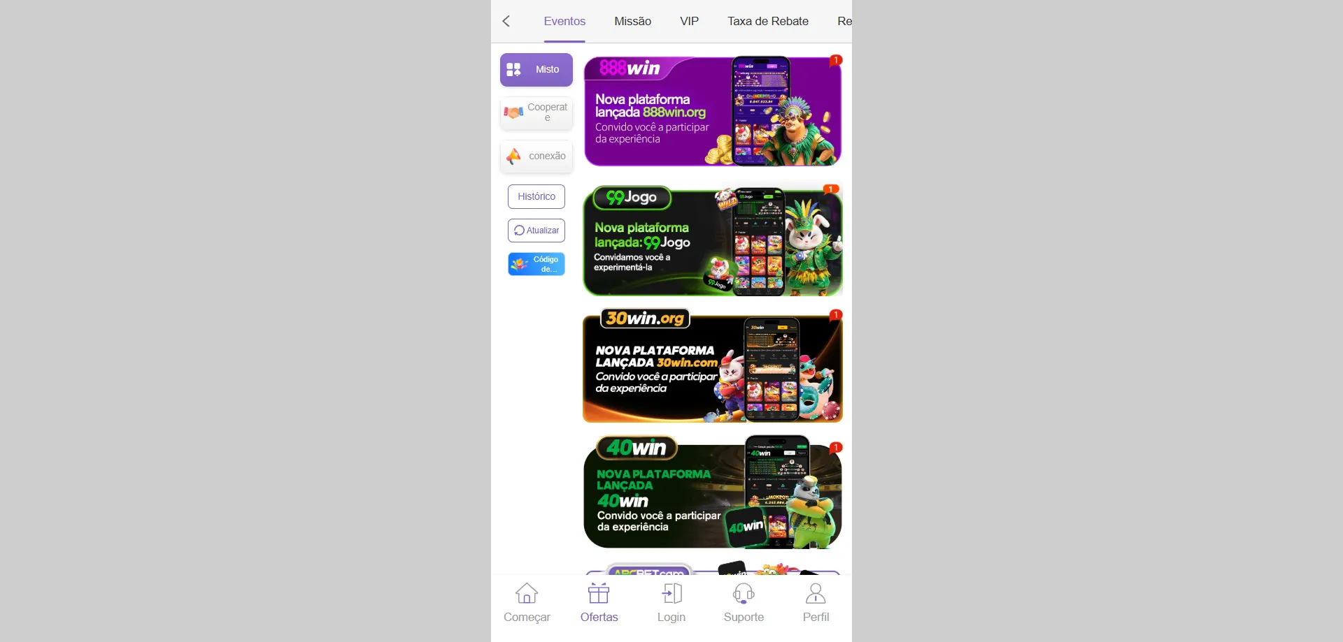 Bônus de boas-vindas e promoções da plataforma Abcbet Casino